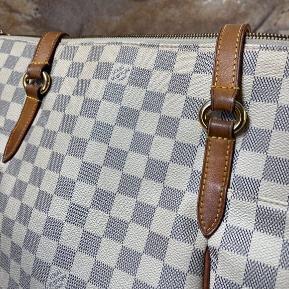 Louis Vuitton Totally MM Tote Bag Canvas Damier Azur Shoulder Bag - Picture 8 of 14